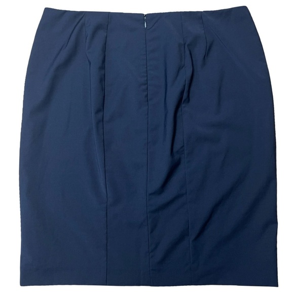 Talbots Navy Wool Blend Classic Pencil Skirt - Size 14 - Picture 3 of 11